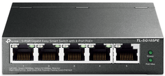 TP-Link TL-SG105PE mrežno stikalo, 5 vhodov, PoE, gigabitno, črn