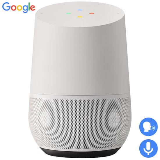 Google Home White Slate zvočnik, Bluetooth, Google Asistant, glasovni pomočnik, glasovno upravljanje, WiFi, bel