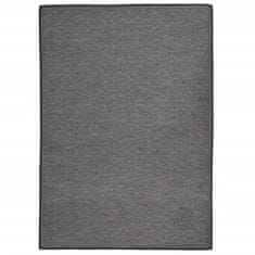 Vidaxl Zunanja preproga z ravnim tkanjem, 140x200 cm, siva
