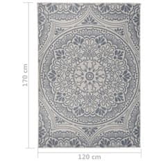 Vidaxl Zunanja ravna preproga, 120x170 cm, modra barva