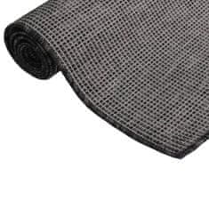 Vidaxl Zunanja preproga z ravnim tkanjem, 80x250 cm, siva