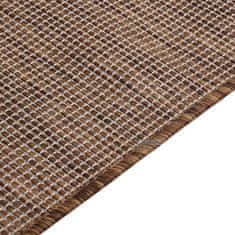 Vidaxl Zunanja preproga z ravnim tkanjem, 80x150 cm, rjava