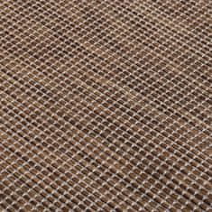Vidaxl Zunanja preproga ploščato tkanje 120x170 cm rjava
