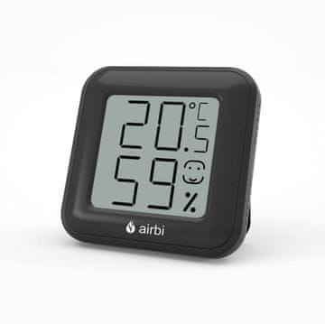 Airbi Sobni termometer in higrometer SMILE, črn