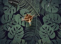 Decormat Vinilna preproga Temna tropska monstera pušča abstrakcijo 140x210 cm 