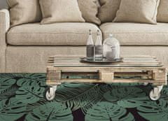 Decormat Vinilna preproga Temna tropska monstera pušča abstrakcijo 140x210 cm 
