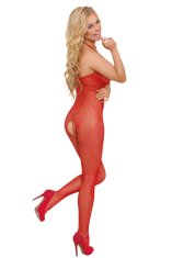 SoftLine Ženski bodystocking Fishnet red, rdeča, S/L