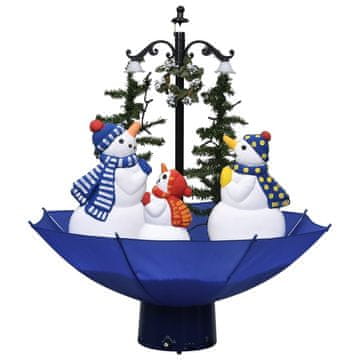 Vidaxl Novoletna jelka s sneženjem in podstavkom modra 75 cm PVC