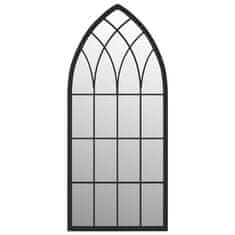 Vidaxl Vrtno ogledalo črno 100x45 cm železno za zunanjo uporabo