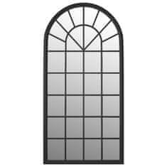 Vidaxl Vrtno ogledalo črno 90x45 cm železno za zunanjo uporabo