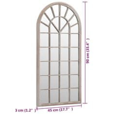 Vidaxl Vrtno ogledalo peščeno 90x45 cm železno za zunanjo uporabo