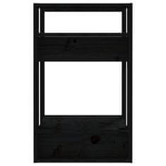 Vidaxl Knjižna omara/pregrada črna 41x35x57 cm trdna borovina