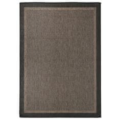 Vidaxl Zunanja preproga z ravnim tkanjem, 140x200 cm, temno rjava