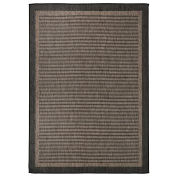 Vidaxl Zunanja preproga z ravnim tkanjem, 140x200 cm, temno rjava