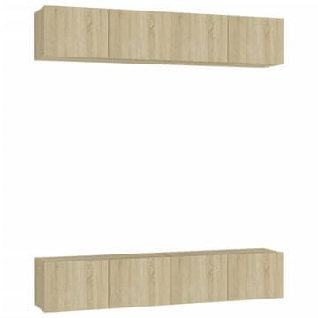 Vidaxl TV omarice 4 kosi sonoma hrast 80x30x30 cm inženirski les