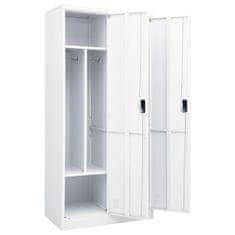 Vidaxl Garderobna omara bela 80x50x180 cm jeklo