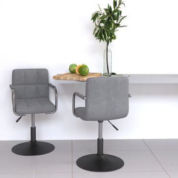 Vidaxl vidaXL Vrtljivi jedilni stoli, komplet 2 kosov, svetlo siv žamet