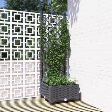 Vidaxl vidaXL Vrtno korito z rešetko modro-sivo 40x40x121,5 cm PP