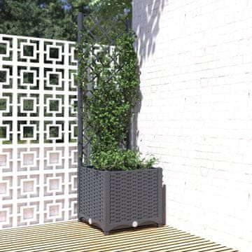 Vidaxl vidaXL Vrtno korito z rešetko modro-sivo 40x40x136 cm PP