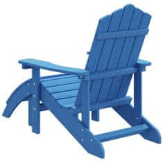 Vidaxl vidaXL Adirondack stol z naslonom za noge, HDPE, morsko moder