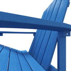Vidaxl vidaXL Adirondack stol z naslonom za noge, HDPE, morsko moder
