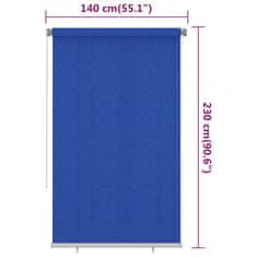 Vidaxl Zunanje rolo senčilo 140x230 cm modro HDPE