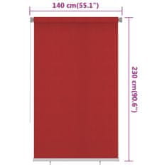 Vidaxl Zunanje rolo senčilo 140x230 cm rdeče HDPE