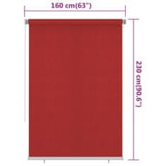 Vidaxl Zunanje rolo senčilo 160x230 cm rdeče HDPE