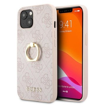 Guess GUHCP13S4GMRPI iPhone 13 mini 5,4" roza trdi ovitek 4G s stojalom za obroč
