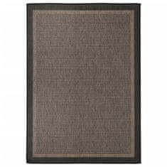 Vidaxl Zunanja preproga z ravnim tkanjem, 120x170 cm, temno rjava