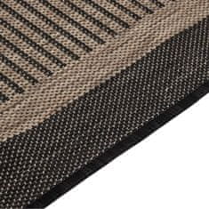 Vidaxl Zunanja preproga z ravnim tkanjem, 120x170 cm, temno rjava