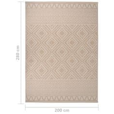 Vidaxl Zunanja preproga z ravnim tkanjem, 200x280 cm, rjave črte