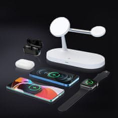 Tech-protect A12 3in1 MagSafe brezžični polnilnik za mobitel / AirPods / Apple Watch, bela