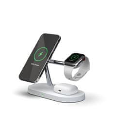 Tech-protect A12 3in1 MagSafe brezžični polnilnik za mobitel / AirPods / Apple Watch, bela