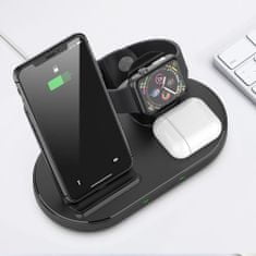 Tech-protect W55 3in1 brezžični polnilnik za mobitel / AirPods / Apple Watch, črna
