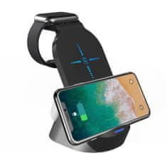 Tech-protect H18 3in1 brezžični polnilnik za mobitel / AirPods / Apple Watch, črna