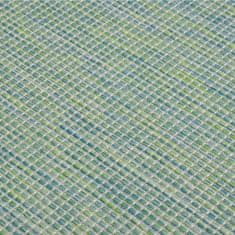 Vidaxl Zunanja preproga ploščato tkanje 140x200 cm turkizna