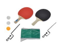 2-Play Set za namizni tenis leseni loparji 25 cm 2 kosa + žogice 3 kosi z mrežo