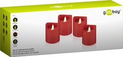 shumee Goobay rdeče LED sveče 7,5x10cm KIT 4x