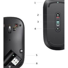 Ugreen Praktična brezžična miška za računalnik USB, črna