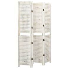 Vidaxl Paravan 4-delni antično bel 140x165 cm les