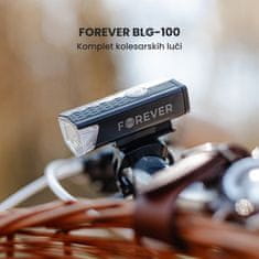 Forever BLG-100 komplet LED kolesarskih luči, sprednja in zadnja luč, vodoodpornost