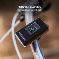 Forever BLG-200 komplet LED kolesarskih luči, sprednja in zadnja luč, vodoodpornost