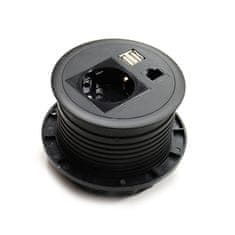 Greatstore Spacetronik SPS-R1D4B okrogla namizna vtičnica