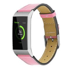 BStrap Leather Italy (Large) pašček za Fitbit Charge 3 / 4, pink