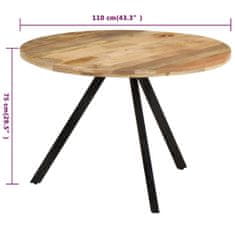 shumee Jedilna miza, 110x75 cm, mangov masivni les