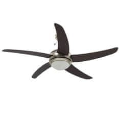 Greatstore Dekorativni stropni ventilator s svetilko 128 cm rjav