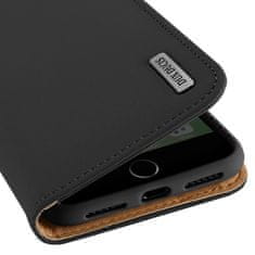 slomart dux ducis wish genuine leather bookcase tip etui za iphone se 2022 / se 2020 / iphone 8 / iphone 7 črna