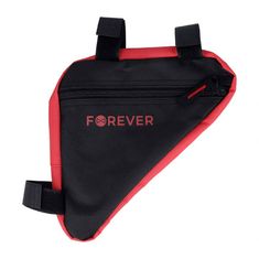Forever FB-100 kolesarska torba, 20x19x4 cm, odporna na vodo, črno-rdeča