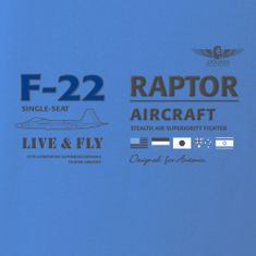 ANTONIO Majica z lovsko letalo F-22 RAPTOR, XXL